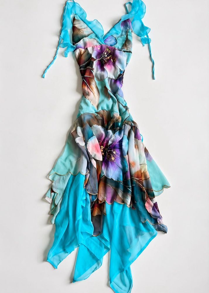 Reselling Handmade Assymetrical Floral Dress