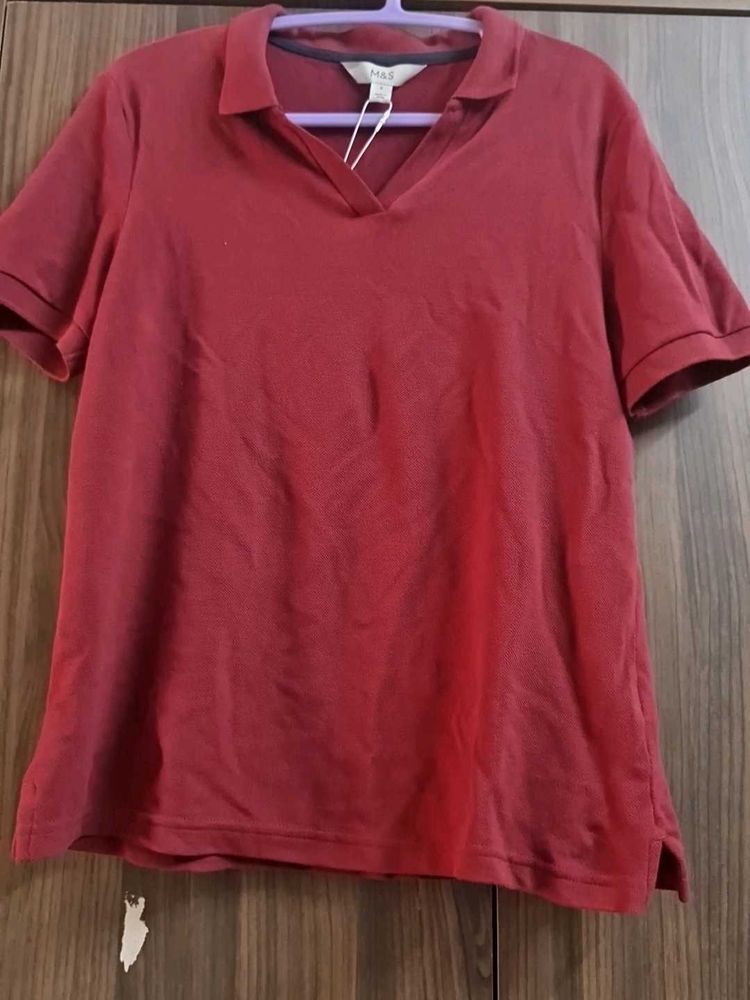 M&amp;S Pure Cotton Polo T-Shirt