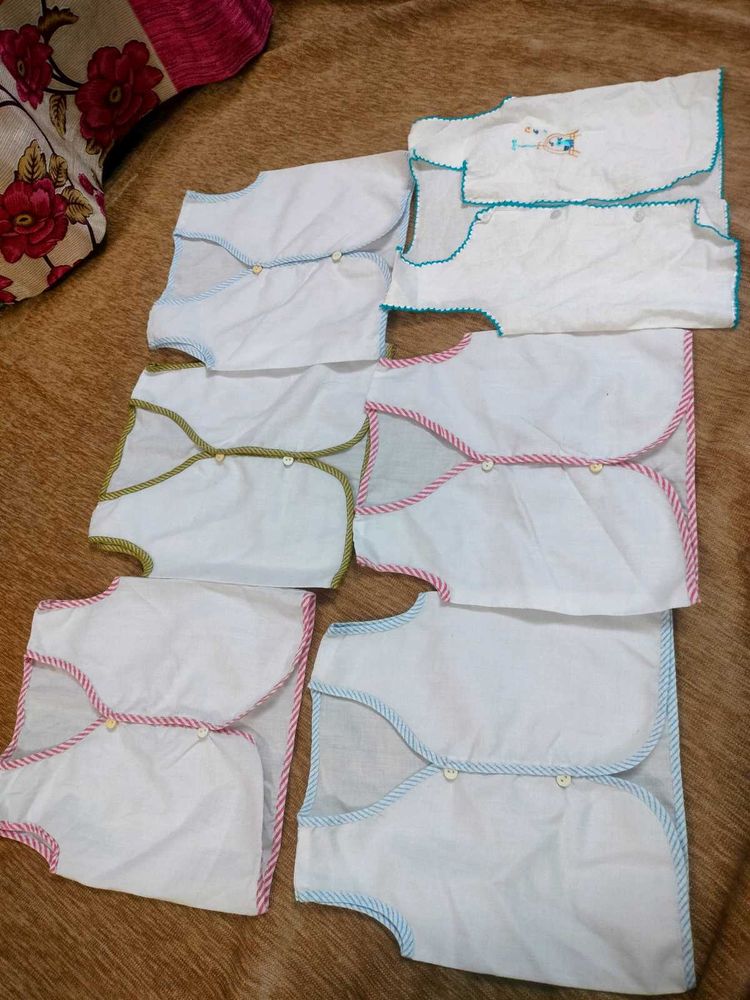 Bundle of 6 White Baby Tops