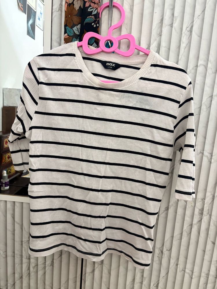 Striped 3/4 Sleeve Top