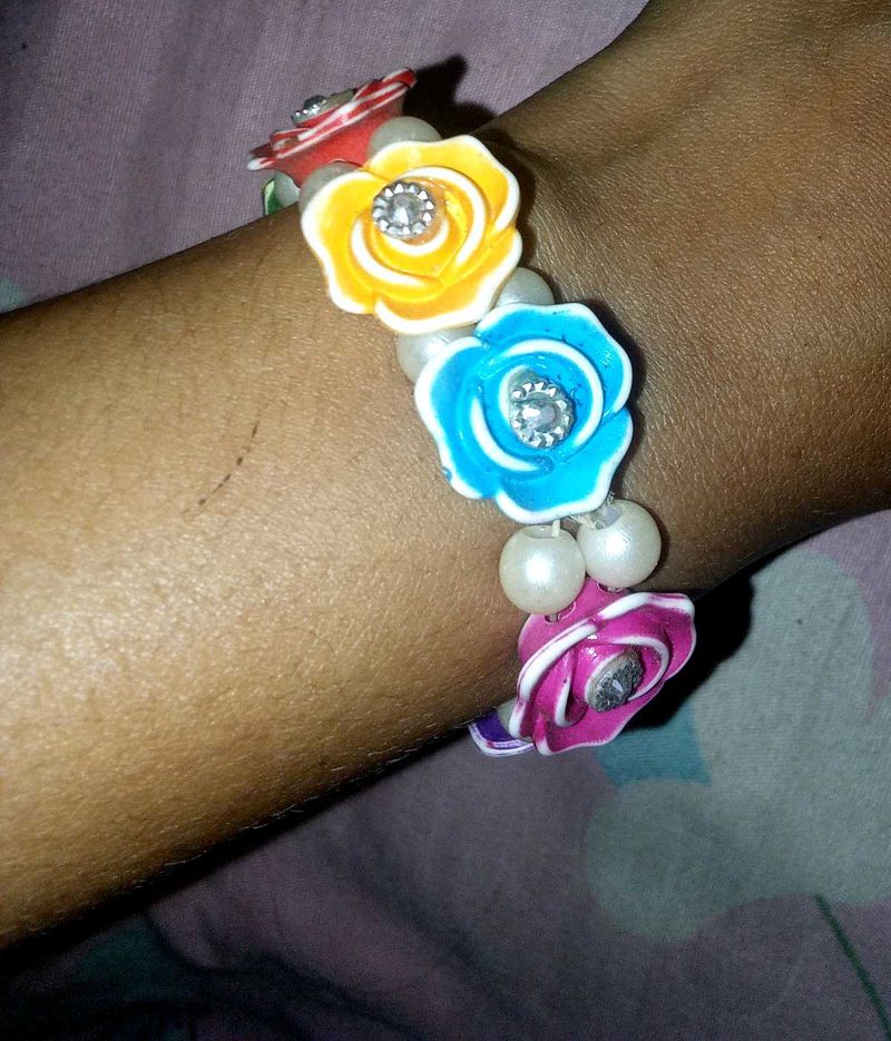 Floral Rose Charm Bracelet