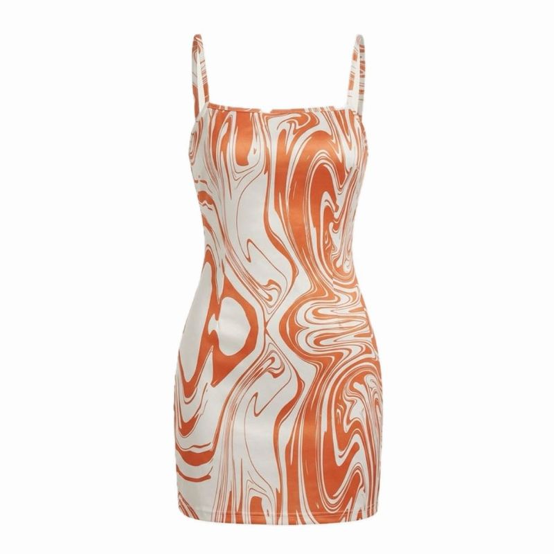 Orange Swirl Mini Dress