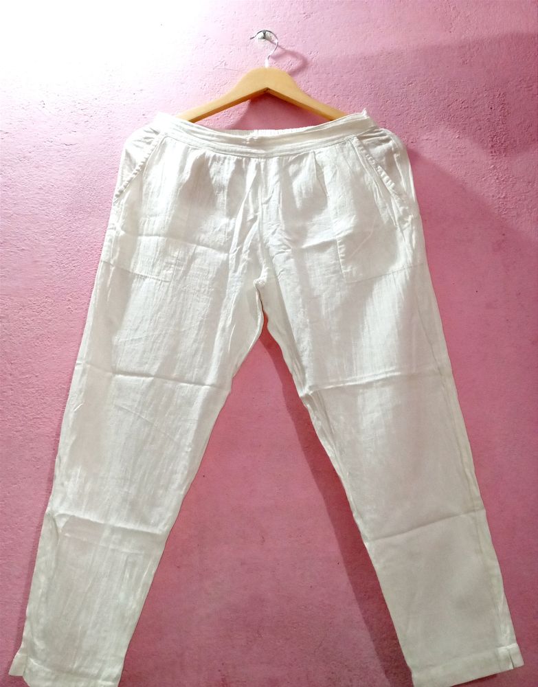 JAIPUR VASTRA White Pant For Women, Size - L