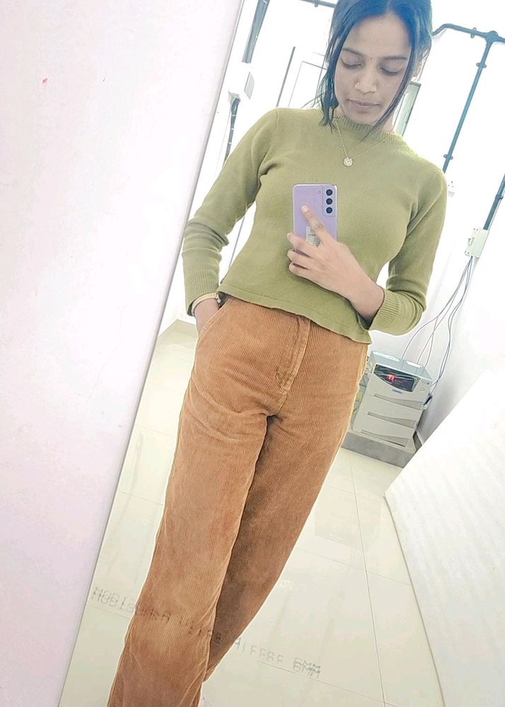 Mint Green Sweatshirt With Wide Leg Ginger