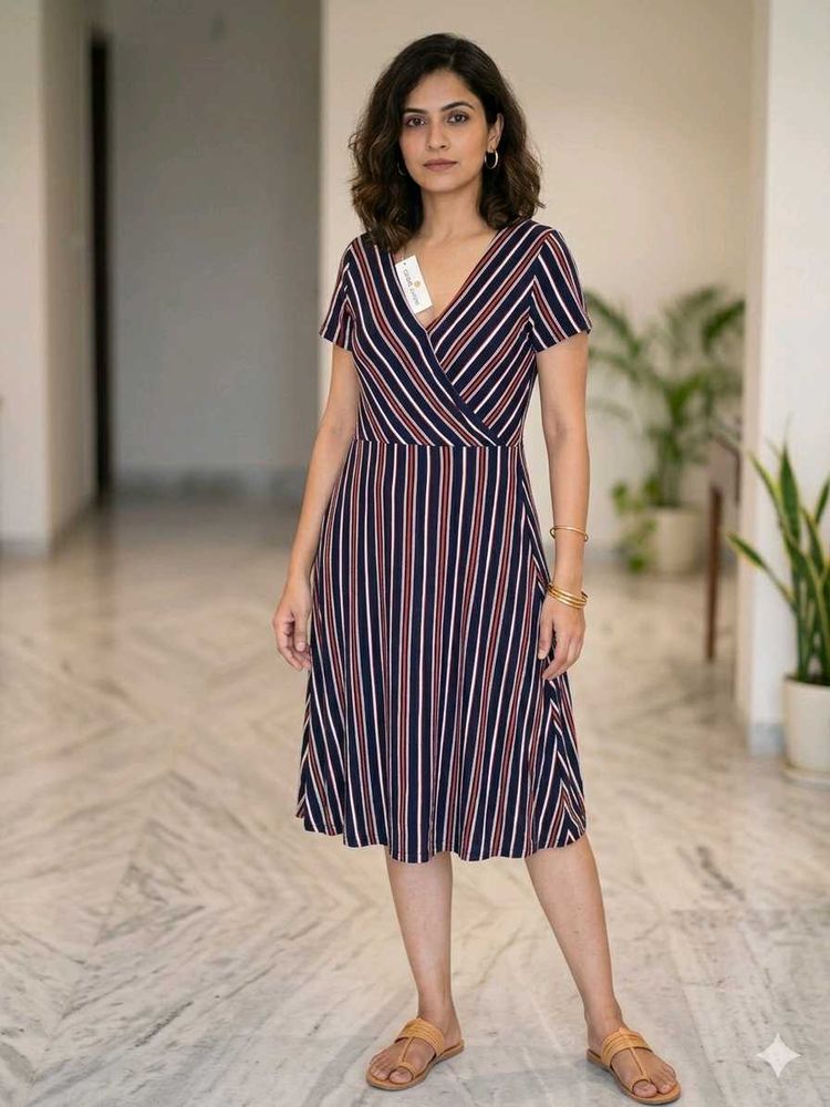 Striped Wrap Dress