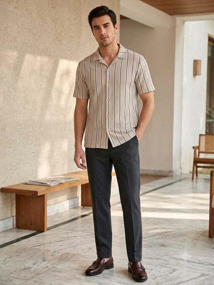 Men's Striped Short Sleeve Shirt