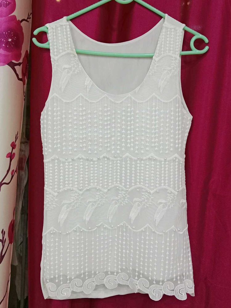 White Lace Tank Top