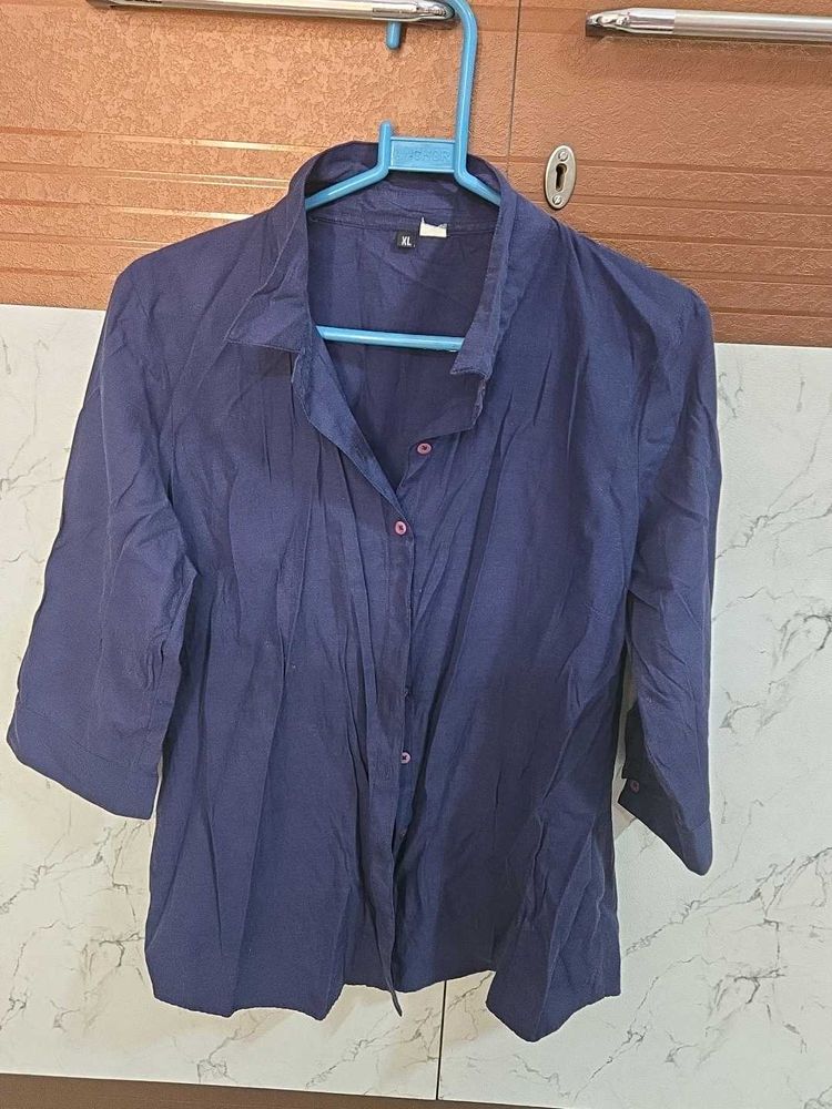 Blue 3/4 Sleeve Shirt