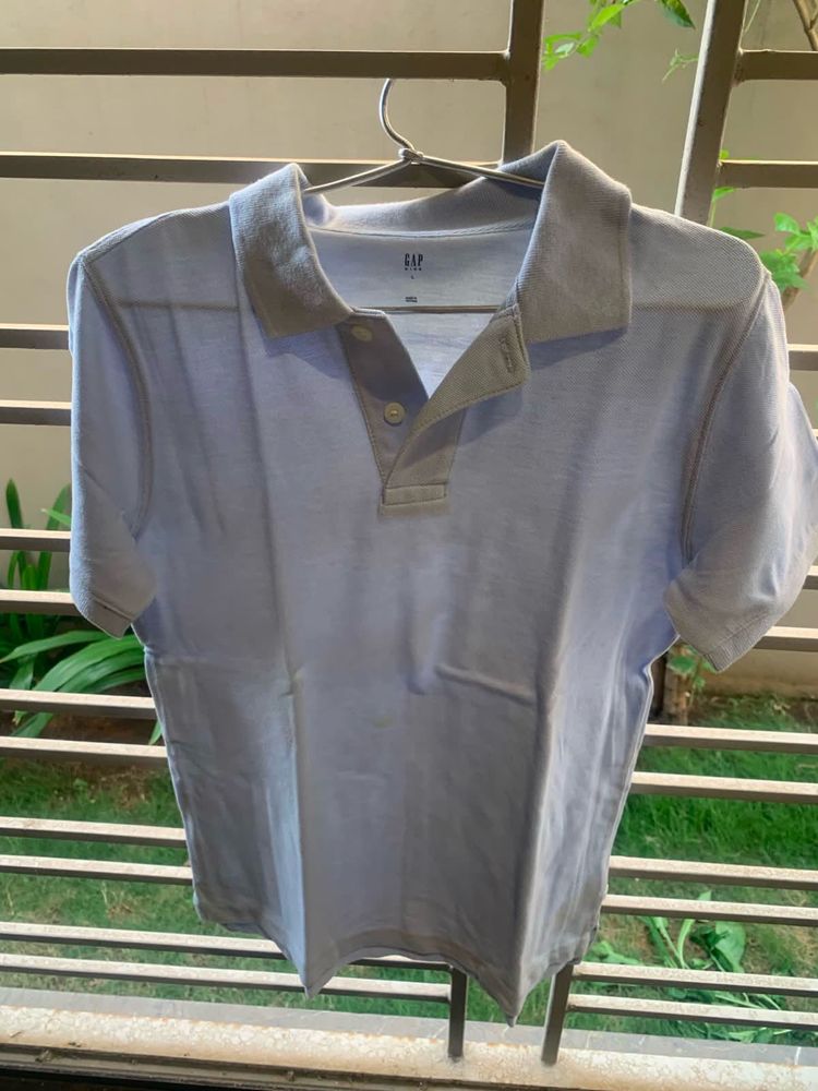 GAP Men's Light Blue Polo Shirt