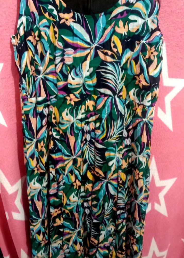 Colorful Floral Print Summer Dress