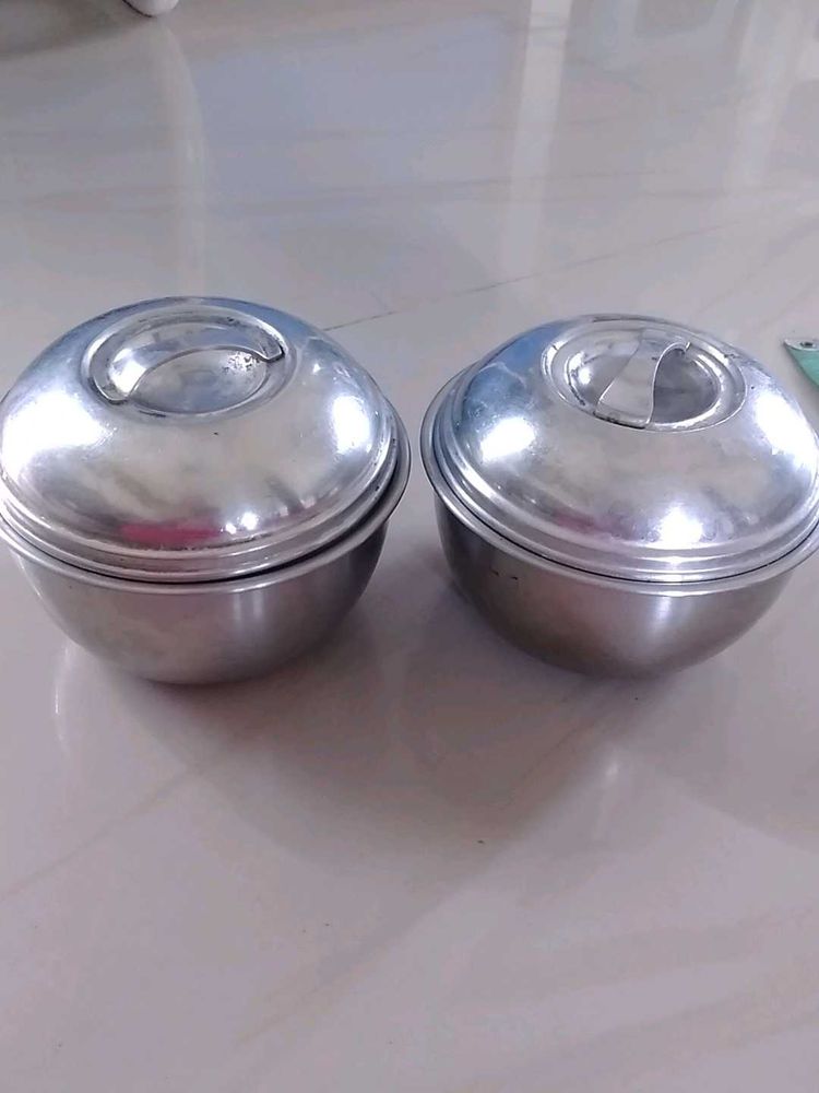 Set of 2 Stainless Steel Food Containers