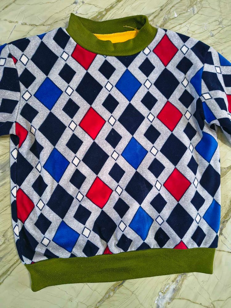 Argyle Print Pullover Sweatshirt from Dubai