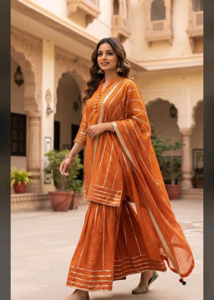 Orange  Sharara set