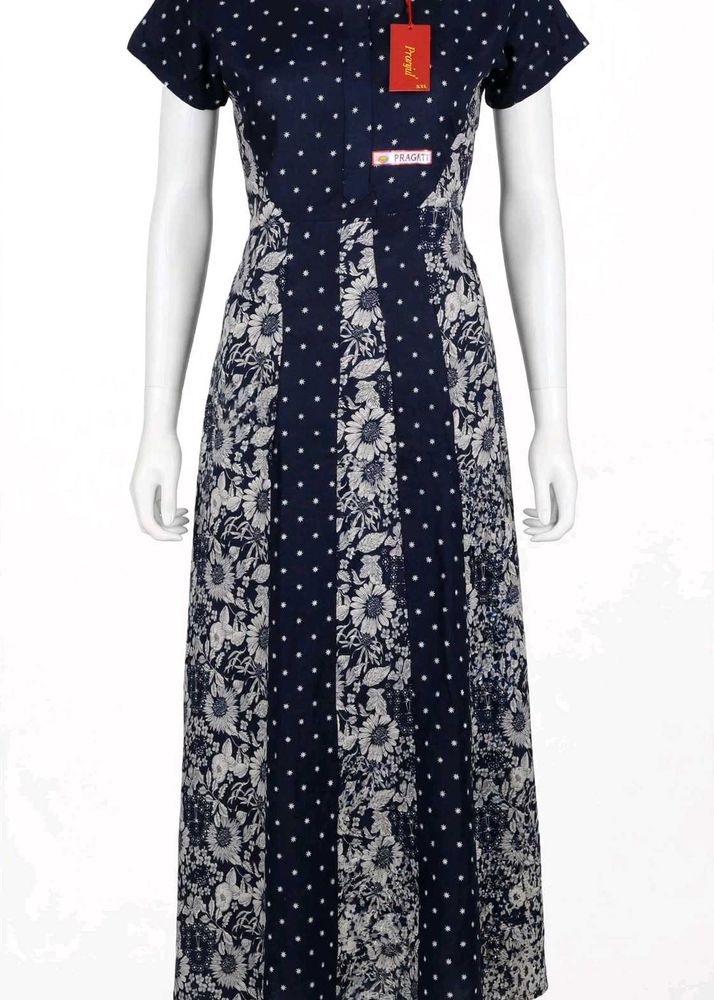 Chic Navy Floral Maxi Dress