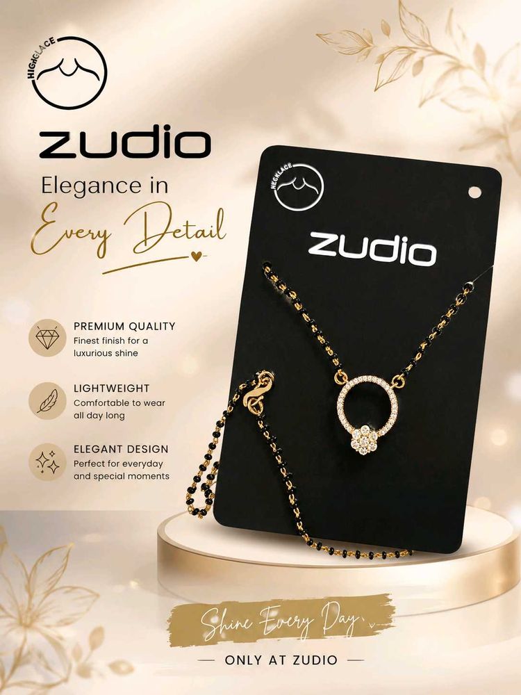 ✨ Zudio Elegant Black &amp; Gold Mangalsutra Necklace