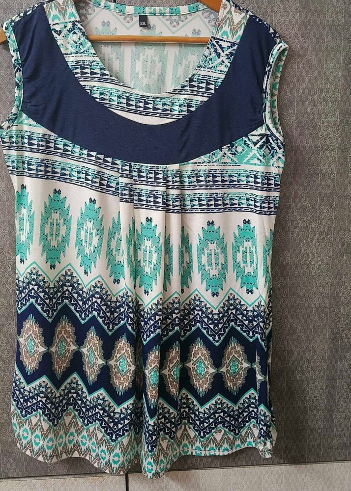 White Blue Top