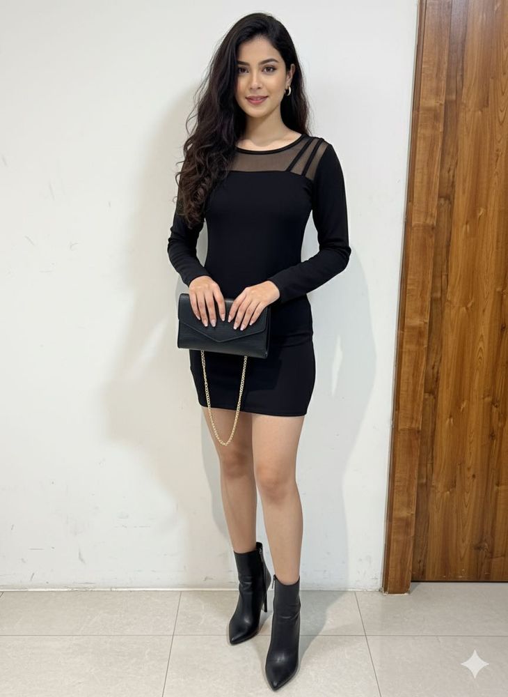 Black sheer dress