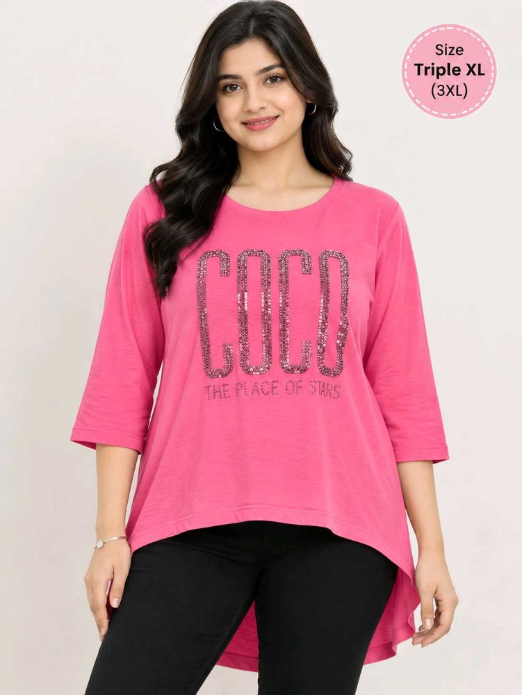 Sparkly "COCO" Print Pink T-Shirt