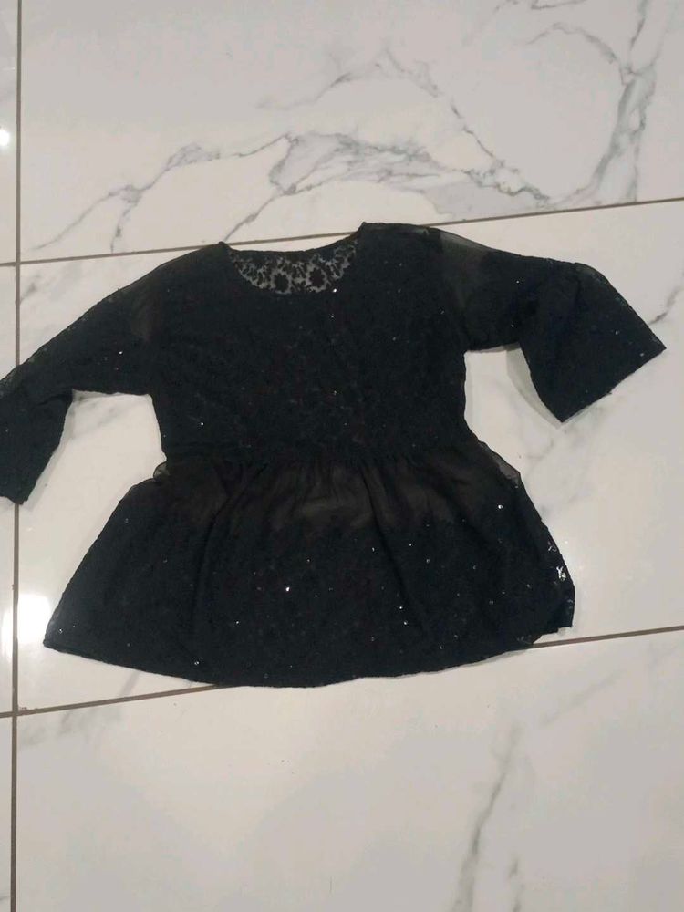 Elegant Black Sequined Kurta
