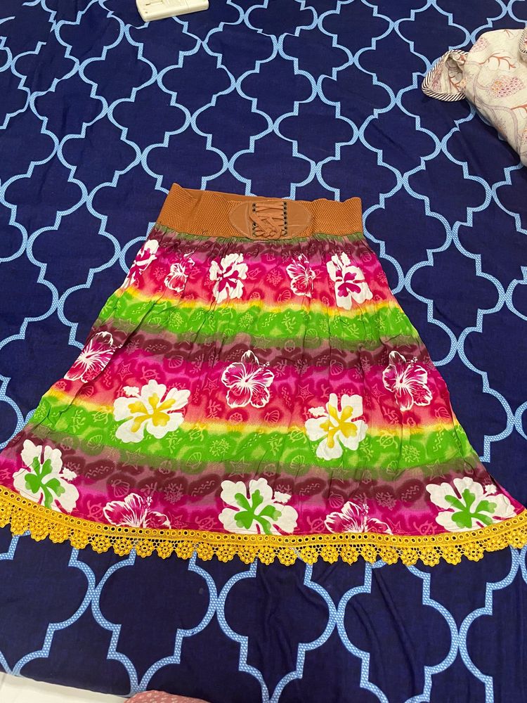Summer Skirt Pure Cotton Beautiful Print