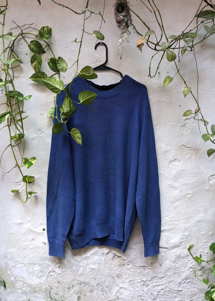 Zara Cozy Blue Knit Sweater