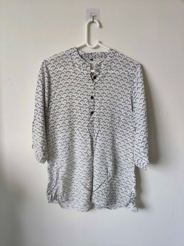White Printed Kurta
