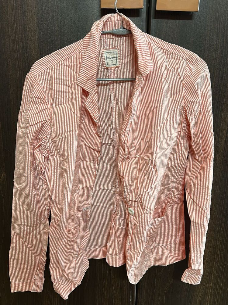 Striped Linen Blend Blazer
