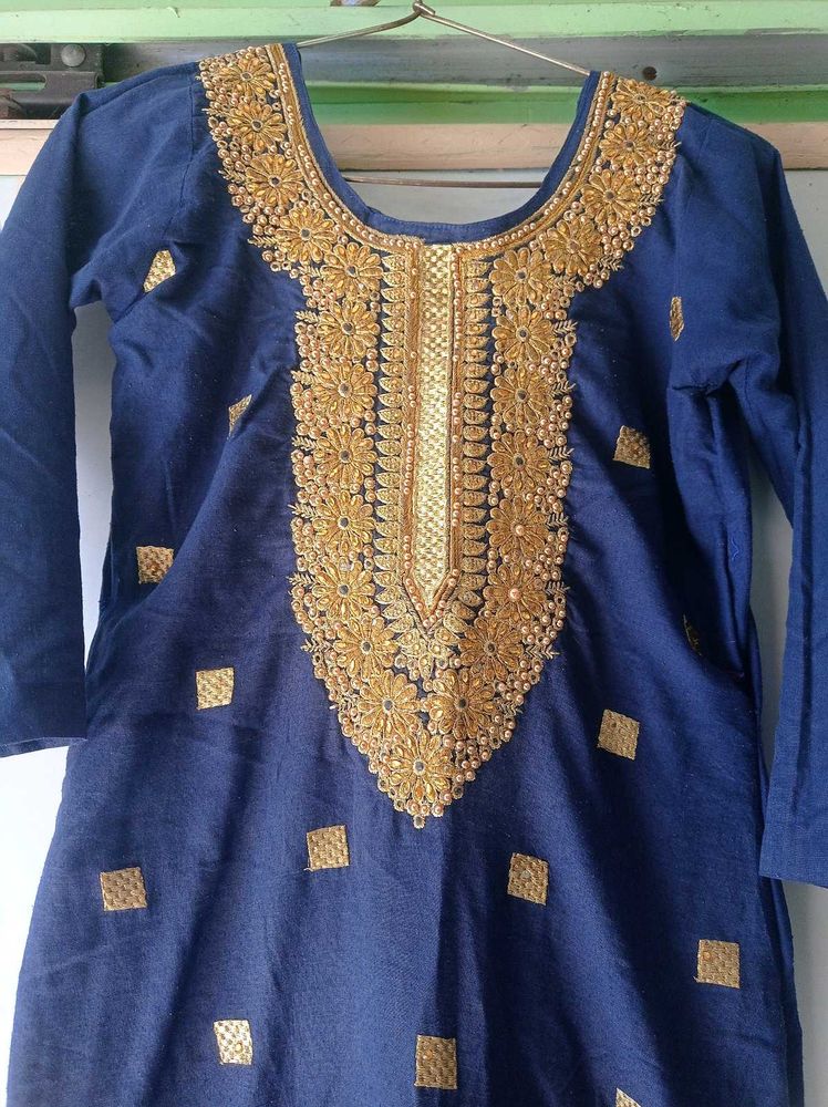 Beautiful Blue Embroidered Kurta