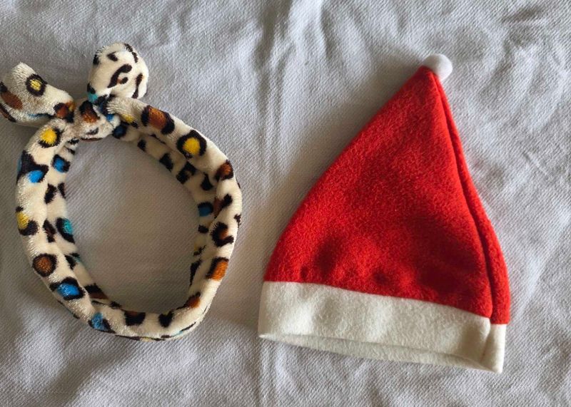 combo of santa cap.and Halloween  mask