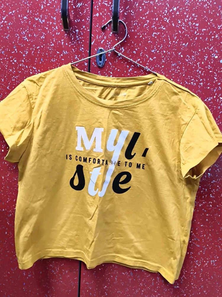 Yellow Graphic Print T-Shirt
