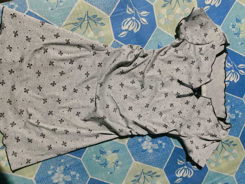 Comfortable Grey mini dresswith Bow Detail