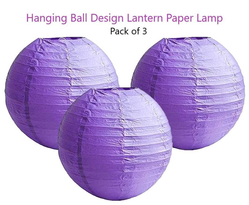 Round Hanging Ball - Purple Paper Lanterns