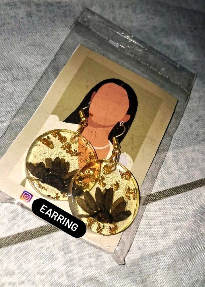 Handmade Resin Floral Earrings