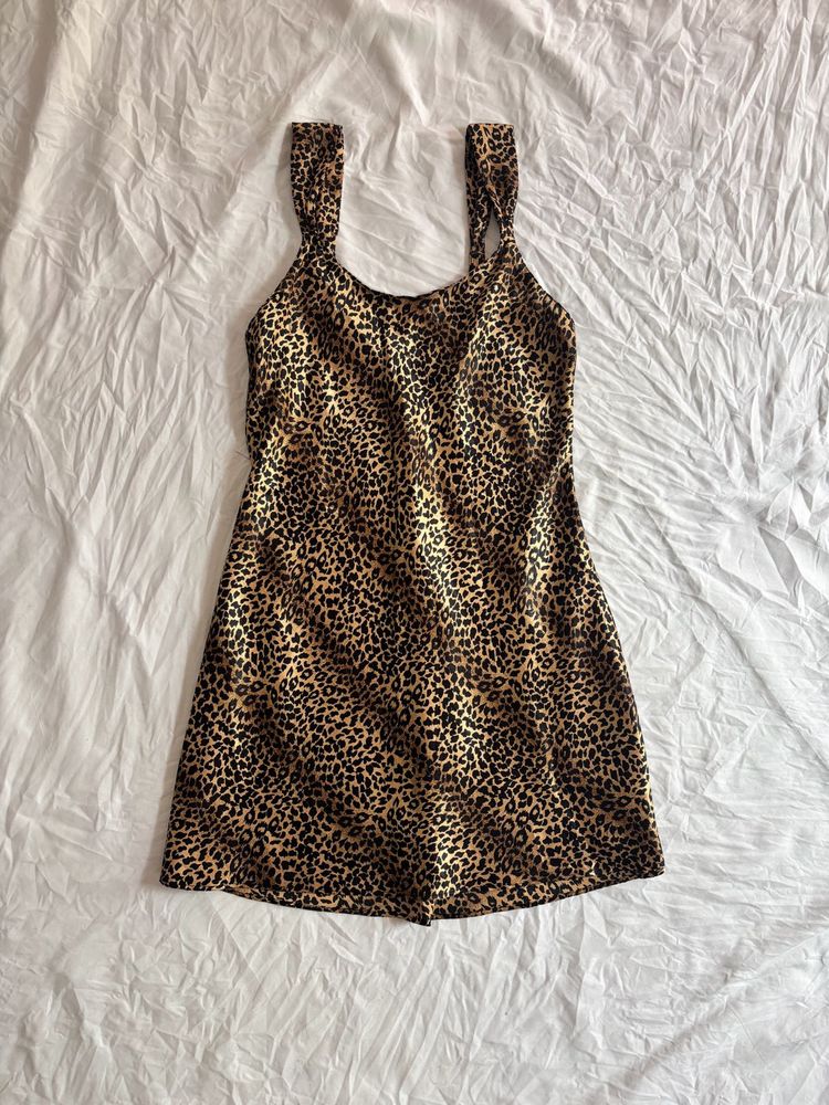 Vintage 1980s Cheetah Mini Dress
