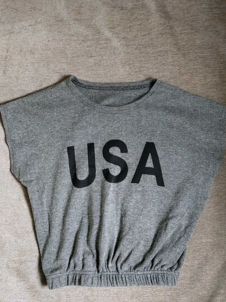 Grey Crop Top