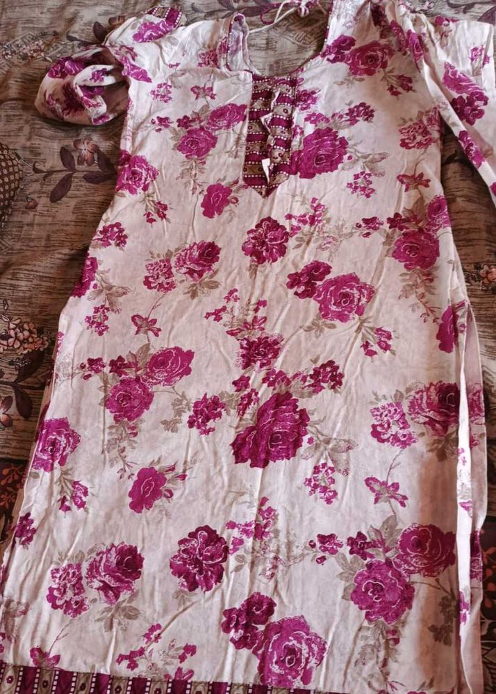 Floral Print Cotton Kurta set