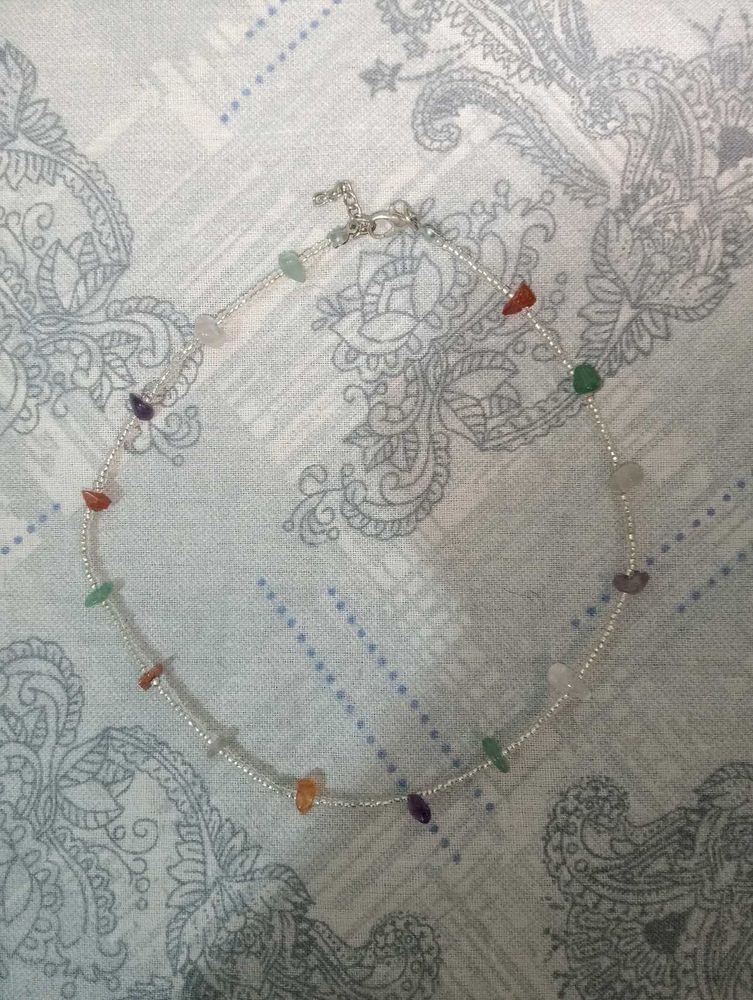 Chic Beaded Gemstone Necklace