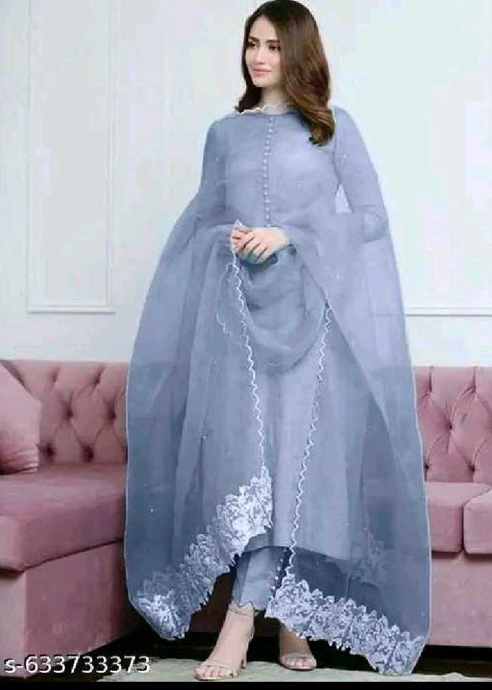 Elegant Grey Kurta Set with Dupatta