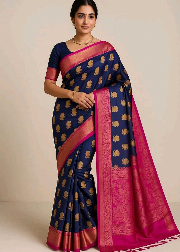 Blue silk saree