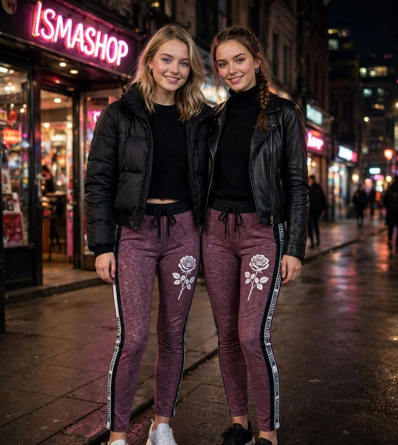 Stylish Rose Print Joggers