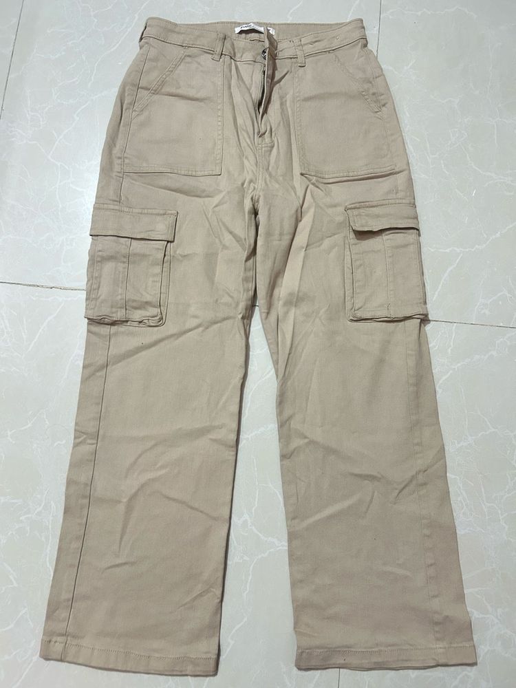 zudio Beige Cargo Pant
