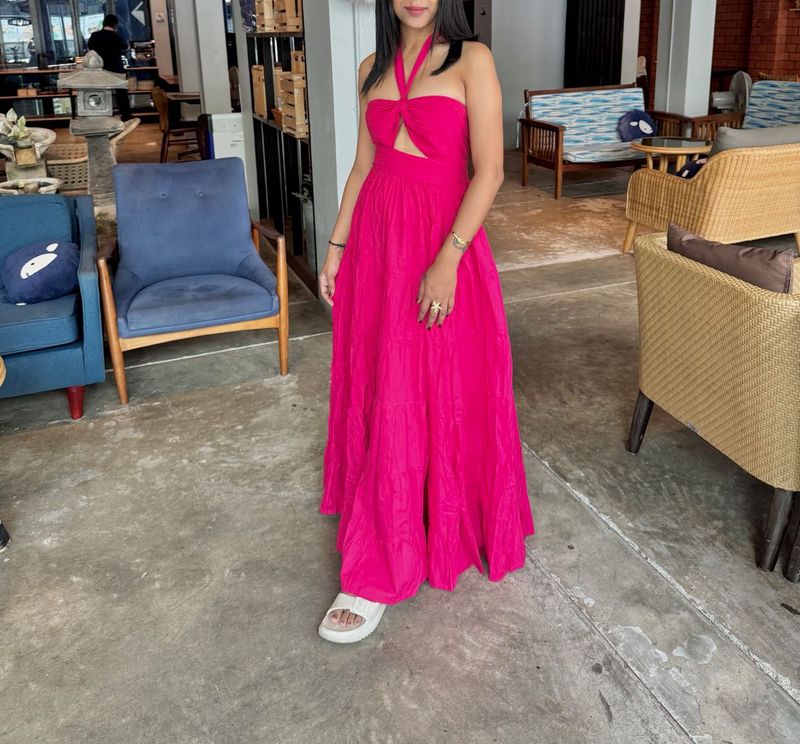 Boho Halter Neck Maxi Dress