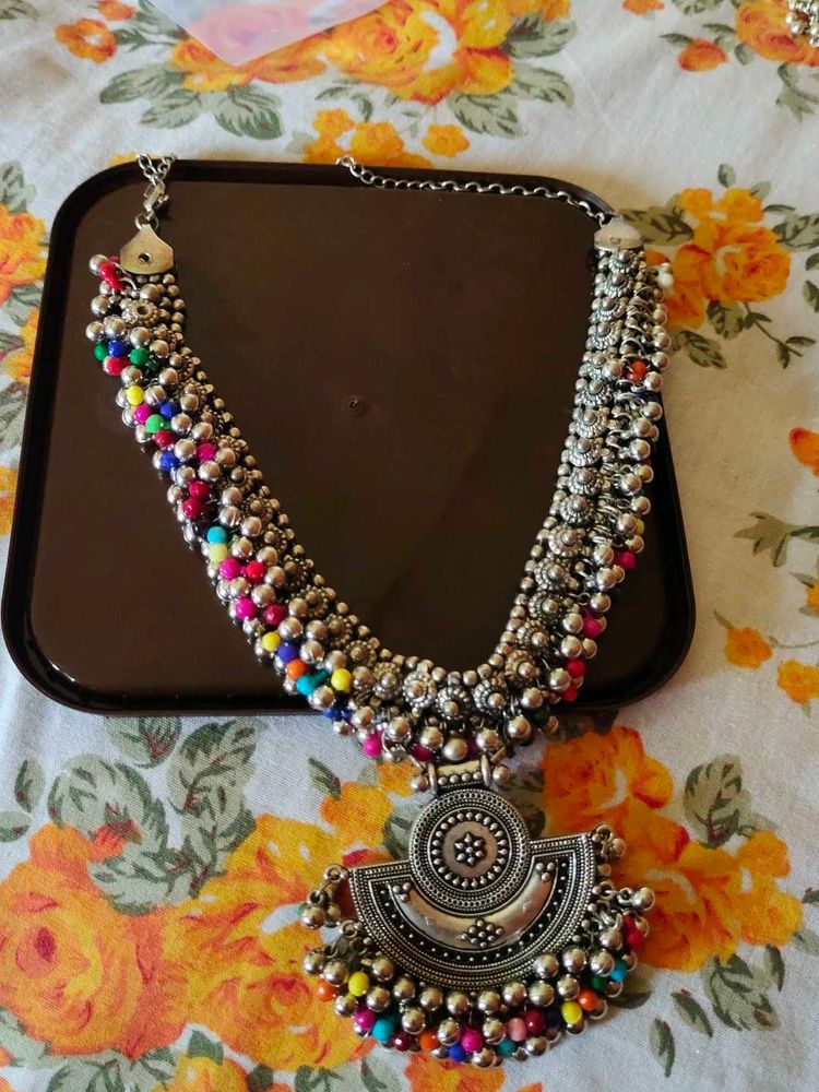Boho Colorful Beaded Statement Necklace