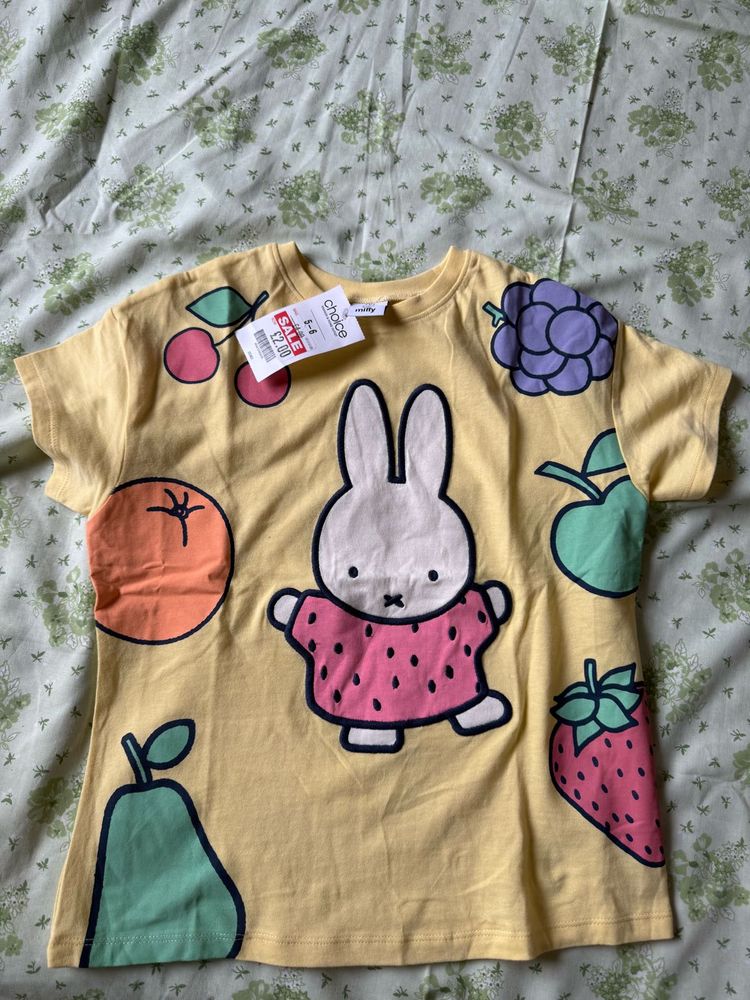 Cute Miffy Fruit Print T-Shirt