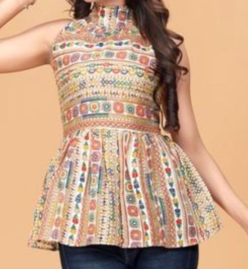 Stylish Printed Peplum Top