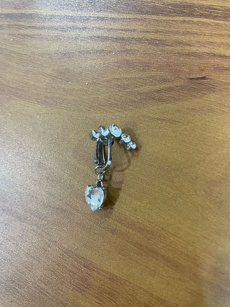 Heart Charm fake Belly Ring