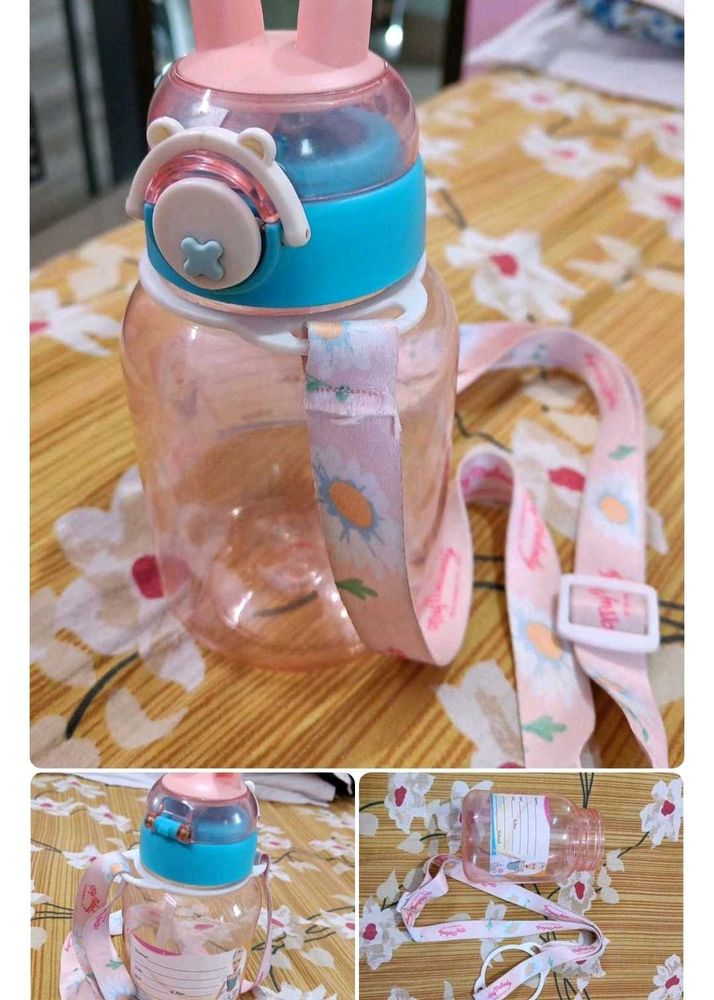 Cute Bunny Water Bottle with Strap
