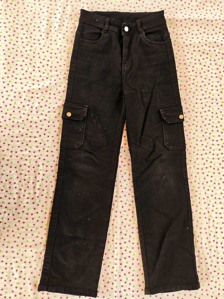 Black Cargo Jeans