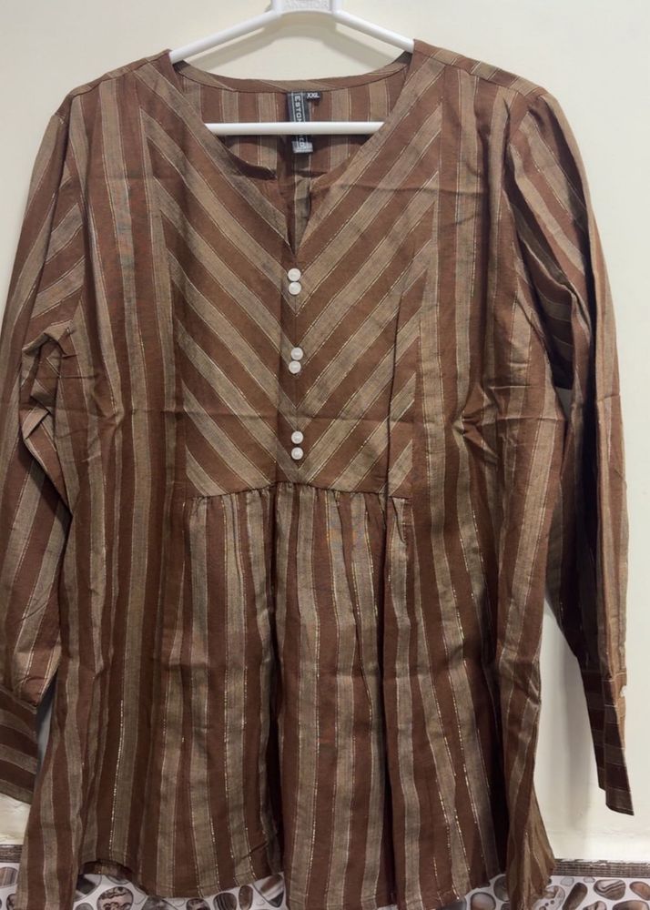 Stylish Striped Brown Kurta