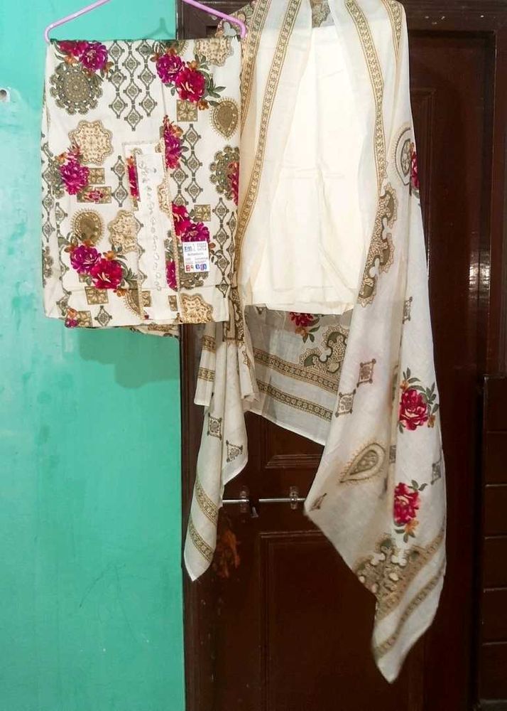 Elegant Floral Print Kurta Set with Dupatta